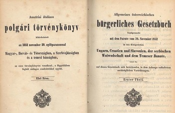Képessy Imre írása a ABGB magyarországi hatálybaléptetéséről