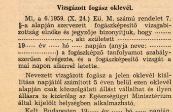 Bathó Gábor: Orvosnak kevés, iparosnak sok – a vizsgázott fogászok újra-újraéledései (2024. VI. 3.)