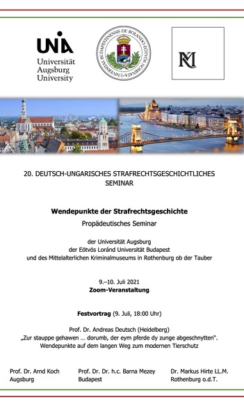 20. Deutsch-ungarisches strafrechtsgeschichtliches Seminar