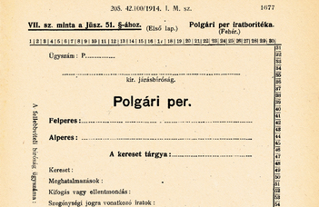 Megyeri-Pálffi Zoltán bejegyzése az 1914. évi bírósági ügyviteli szabályzatokról