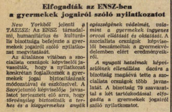 Kovács-Szépvölgyi Enikő írása a 20. század meghatározó gyermekvédelmi egyezményeiről